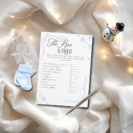 Winter Coquette Blue Price is Right Game Card 招待状