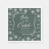 Winter Coquette green Baby it's cold Paper Napkin スタンダードカクテルナプキン (正面)