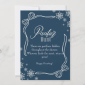 Winter Coquette  Pacifier Hunt Baby Shower sign 招待状 (裏面)