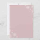 Winter Coquette pink Thank You Baby Shower Card 招待状 (裏面)