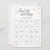 Winter Coquette taupe Find The Guest Bingo Card  招待状 (正面)