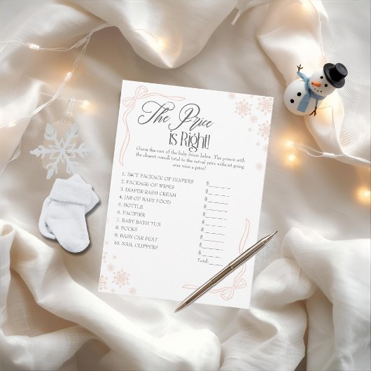 Winter Coquette Taupe Price is Right Game Card 招待状