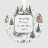 Winter Cottage Snowfall Pattern オーナメント (裏面)