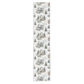 Winter Cottage Snowfall Pattern ショートテーブルランナー (正面)