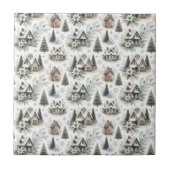 Winter Cottage Snowfall Pattern タイル (正面)