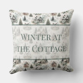 Winter Cottage Snowfall Words クッション (裏面)