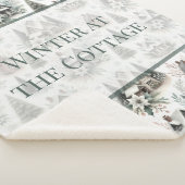 Winter Cottage Snowfall Words シェルパブランケット (3/4)