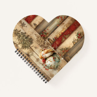 Winter Cottage Woodland Forest Bird ノートブック