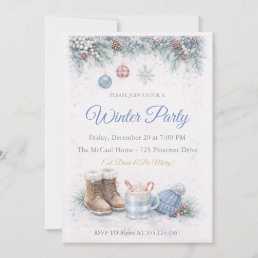 Winter Cozy Gathering Invitation 招待状 (正面)