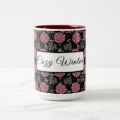 Winter Cozy Roses Floral Coffee Mug ツートーンマグカップ (中央)