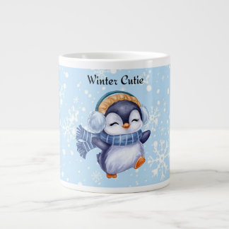 Winter Cutie | かわいいペンギンの冬のコーヒーマグ ジャンボコーヒーマグカップ