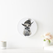 Winter Cutie 2026 Wall Clock – Cute Winter Animal  ラウンド壁時計 (ホーム)
