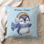Winter Cutie | Cute Penguin Decorative Pillow クッション (ブランケット)