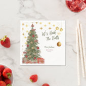 Winter Deck the Halls Bridal Shower Invitation スタンダードカクテルナプキン (インサイチュ)