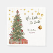 Winter Deck the Halls Bridal Shower Invitation スタンダードカクテルナプキン (正面)