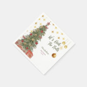 Winter Deck the Halls Bridal Shower Invitation スタンダードカクテルナプキン (角)