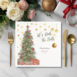 Winter Deck the Halls Bridal Shower Invitation スタンダードカクテルナプキン