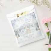 Winter Deer Blue Snowflake Baby Shower フェイバーバッグ (封をした状態)