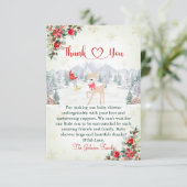 Winter Deer Christmas Snowflake Baby Shower  サンキューカード (スタンド正面)