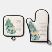 Winter Deer in the Snow – Wildlife Art Home Decor 鍋つかみ&鍋敷きセット (正面)