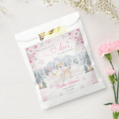 Winter Deer Pink Snowflake Baby Shower  フェイバーバッグ (封をした状態)