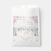 Winter Deer Pink Snowflake Baby Shower  フェイバーバッグ (正面)