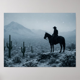 Winter Desert Print - Rare Snowy Western Landscape ポスター