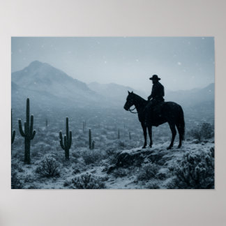 Winter Desert Print - Rare Snowy Western Landscape ポスター
