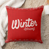 Winter Dreams Knitted Pattern – Cozy Red Holiday D クッション (ブランケット)