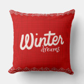 Winter Dreams Knitted Pattern – Cozy Red Holiday D クッション (正面)