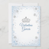 Winter Dusty Blue Quinceañera 15 Anos Snowflakes 招待状 (裏面)