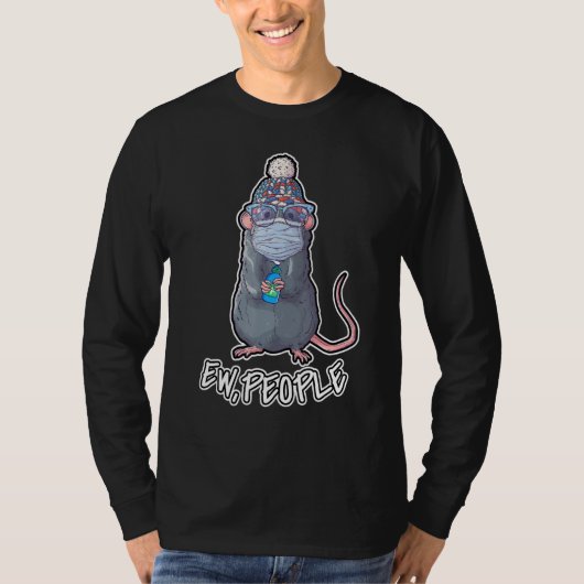 Winter Edition Ew People Saying Pet Rat Wearing Fa Tシャツ (正面)