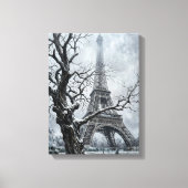 Winter Eiffel Tower Tree Branches Art キャンバスプリント (正面)