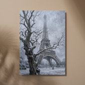 Winter Eiffel Tower Tree Branches Art キャンバスプリント