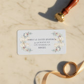 Winter Elegance with Cream Bow Address Label ラベル