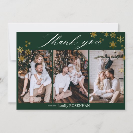 Winter Elegant 3 Photo Thank You サンキューカード (正面)