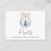 Winter elegant Bridal shower QR code for registry  エンクロージャーカード (正面)
