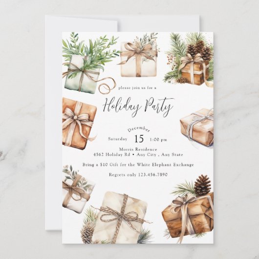 Winter Elegant Holiday Party 招待状 (正面)