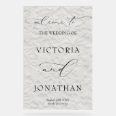 Winter Elegant Snowflakes Wedding Welcome アクリルサイン (正面)