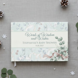 Winter Eucalyptus Baby Shower Guest Book ゲストブック
