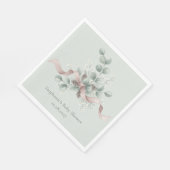 Winter Eucalyptus Baby Shower Napkins スタンダードランチョンナプキン (角)