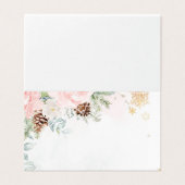 Winter evergreen blush pink food place cards (外部フラット)