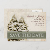 Winter Evergreensヴィンテージ保存日 案内ポストカード (正面/裏面)
