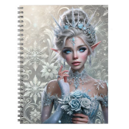 Winter Fairy Bride Icy Enchanted Fantasy Portrait ノートブック