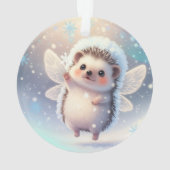 Winter Fairy Hedgehogs  – Cute Snowflake  オーナメント (裏面)