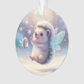 Winter Fairy Hedgehogs  – Cute Snowflake  オーナメント (正面)