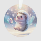 Winter Fairy Hedgehogs  – Cute Snowflake  オーナメント (正面)