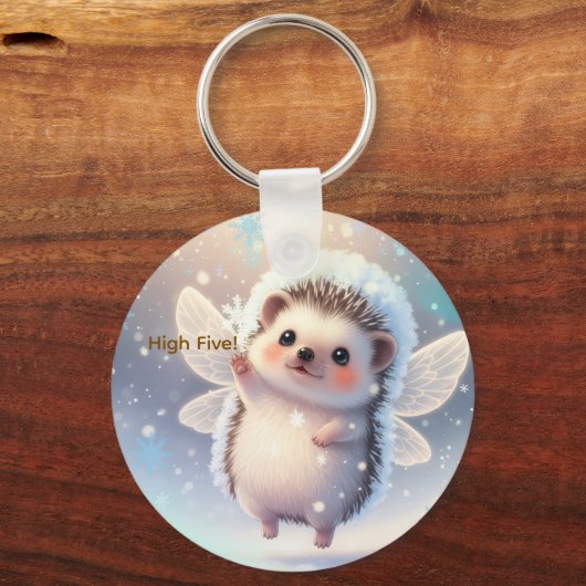 Winter Fairy Hedgehogs  – Cute Snowflake  キーホルダー (裏面)