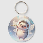 Winter Fairy Hedgehogs  – Cute Snowflake  キーホルダー (裏面)