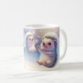 Winter Fairy Hedgehogs Mug – Cute Snowflake  コーヒーマグカップ (正面右)
